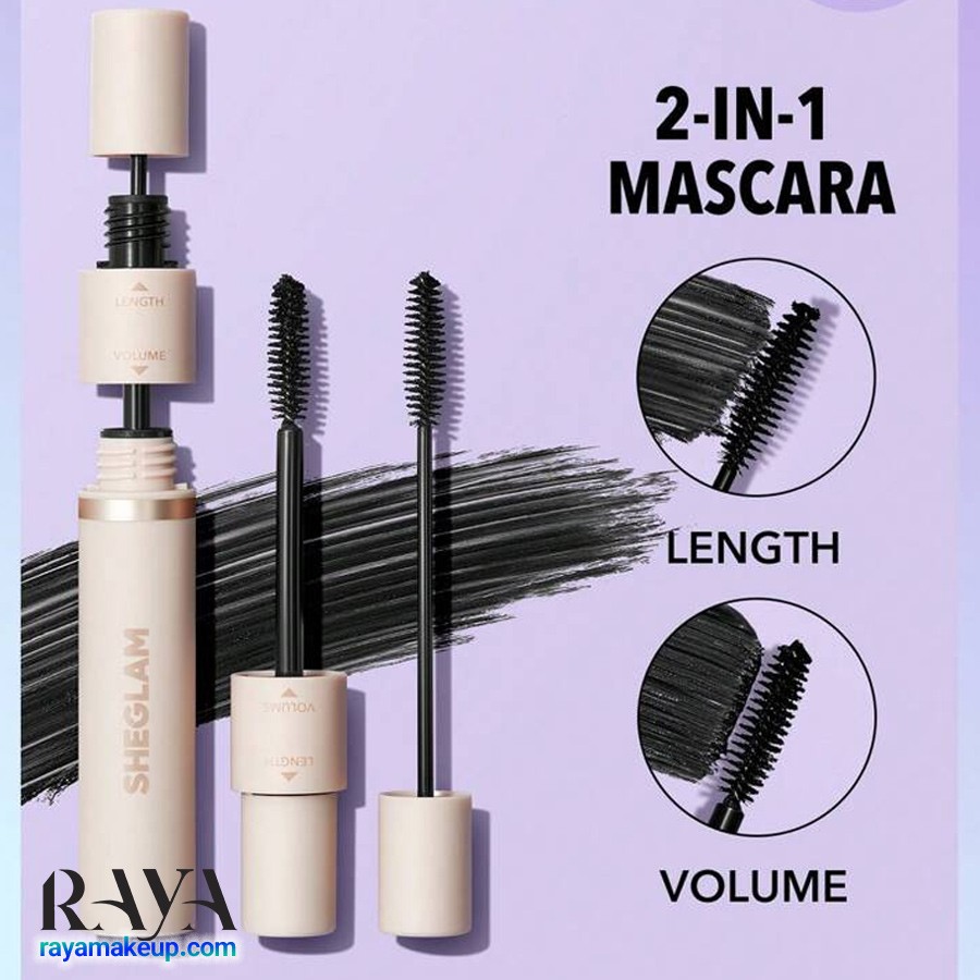ریمل دو سر حجم دهنده و بلند کننده مژه شیگلم مدل لش بستیز Sheglam Lash Besties 2-in-1 Mascara