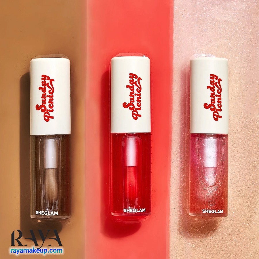 ست سه عددی روغن لب نرم کننده ساندی پیکنیک لایر کیک شیگلم Sheglam Sunday Picnic Layer cake Lip Oil Set