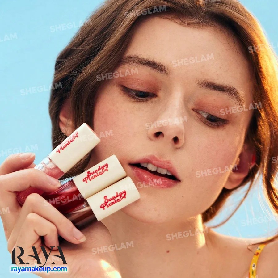 ست سه عددی روغن لب نرم کننده ساندی پیکنیک لایر کیک شیگلم Sheglam Sunday Picnic Layer cake Lip Oil Set