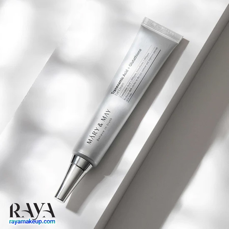 کرم دورچشم روشن کننده و ضد لک حاوی ترانگزامیک اسید و گلوتاتیون مری اند می Mary & May Tranexamic Acid + Glutathion Eye Cream