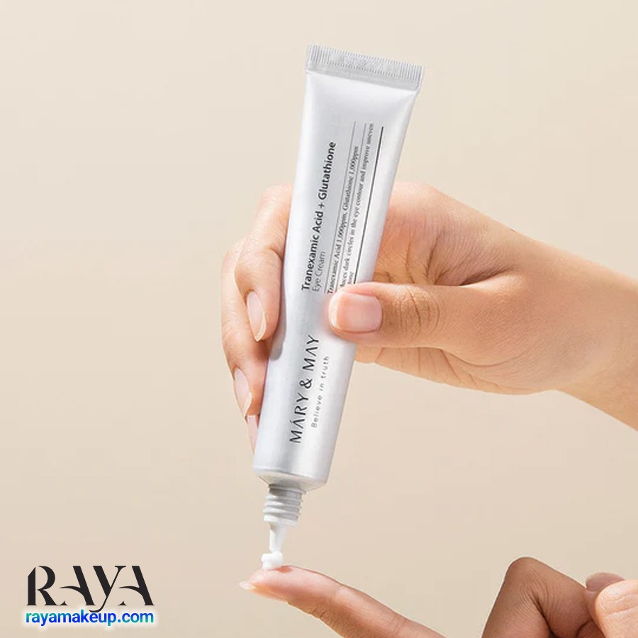 کرم دورچشم روشن کننده و ضد لک حاوی ترانگزامیک اسید و گلوتاتیون مری اند می Mary & May Tranexamic Acid + Glutathion Eye Cream