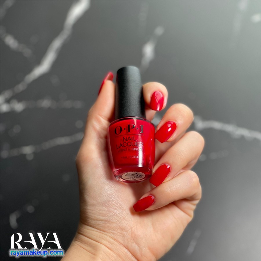لاک ناخن براق و بادوام او پی آی رنگ قرمز OPI Nail Lacquer