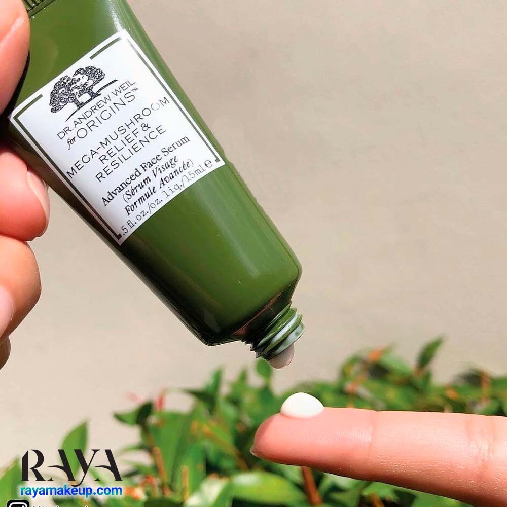سرم تسکین دهنده و تقویت کننده پوست مگا ماشروم اوریجینز Dr. Andrew Weil For Origins Mega-Mushroom Relief & Resilience Advanced Face Serum