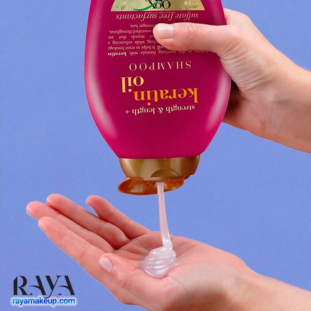 شامپو ضد شکنندگی و موخوره حاوی روغن کراتین او جی ایکس OGX Anti-Breakage + Keratin Oil Shampoo