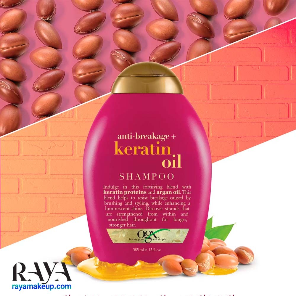شامپو ضد شکنندگی و موخوره حاوی روغن کراتین او جی ایکس OGX Anti-Breakage + Keratin Oil Shampoo