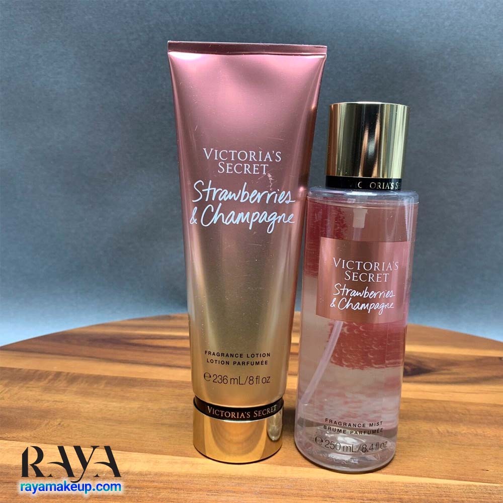 لوسیون بدن مرطوب کننده مدل استرابریز اند شامپاین ویکتوریا سکرت Victoria's Secret Strawberries & Champagne Fragrance Lotion