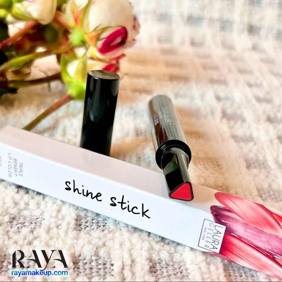 رژلب استیکی سه کاره درخشان و مرطوب کننده لورا گلر نیویورک Laura Geller Shine Stick Triple Benefit Lip Color
