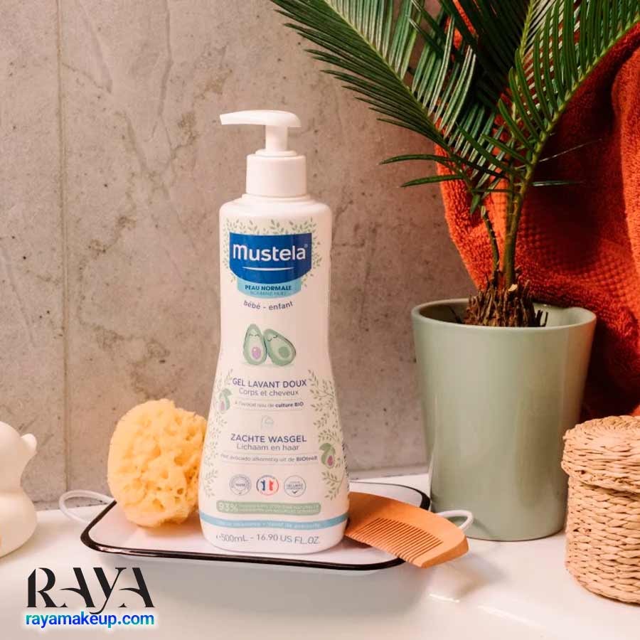 ژل شستشوی ملایم سر و بدن کودکان و نوزادان حاوی آووکادو موستلا Mustela Gel Lavant Doux à l'Avocat