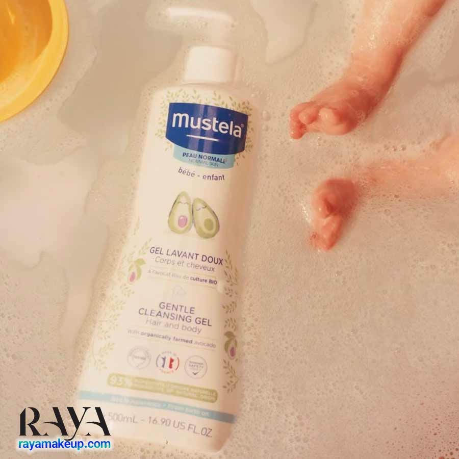 ژل شستشوی ملایم سر و بدن کودکان و نوزادان حاوی آووکادو موستلا Mustela Gel Lavant Doux à l'Avocat