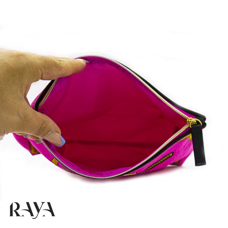 کیف لوازم آرایشی صورتی استی لادر طرح زیپ Estee Lauder cosmetic bag