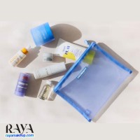 کیف آرایشی زیپدار توری کالت بیوتی رنگ آبی
