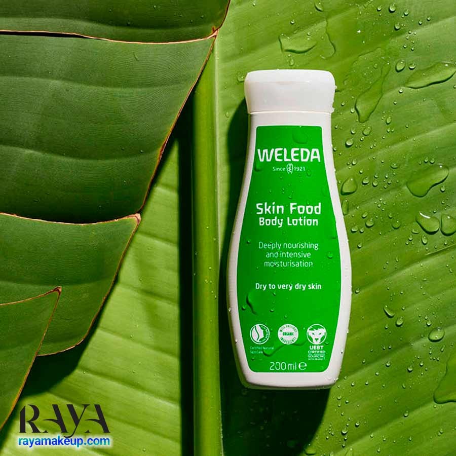 لوسیون بدن مغذی و مرطوب کننده پوست خشک مدل اسکین فود ولدا Weleda Skin Food Body Lotion