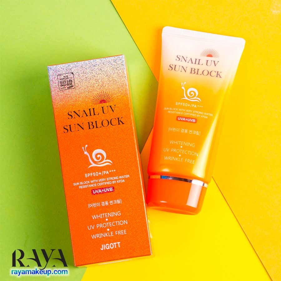 کرم ضد آفتاب حلزون جیگوت مدل اسنیل یووی سان بلاک Jigott Snail UV Sun Block SPF50+ PA+++