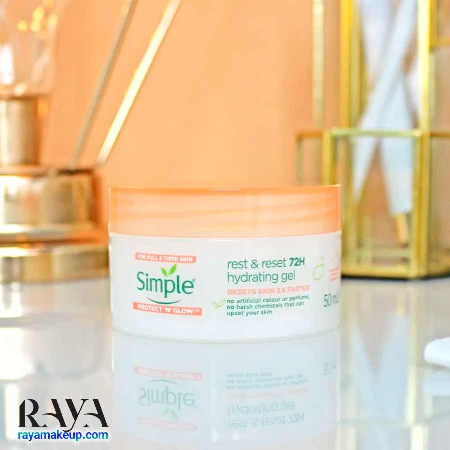 ژل آبرسان و مرطوب کننده شب 72 ساعته سیمپل مدل رست اند ریست Simple Protect 'N' Glow Rest and Reset 72 Hour Hydrating Gel