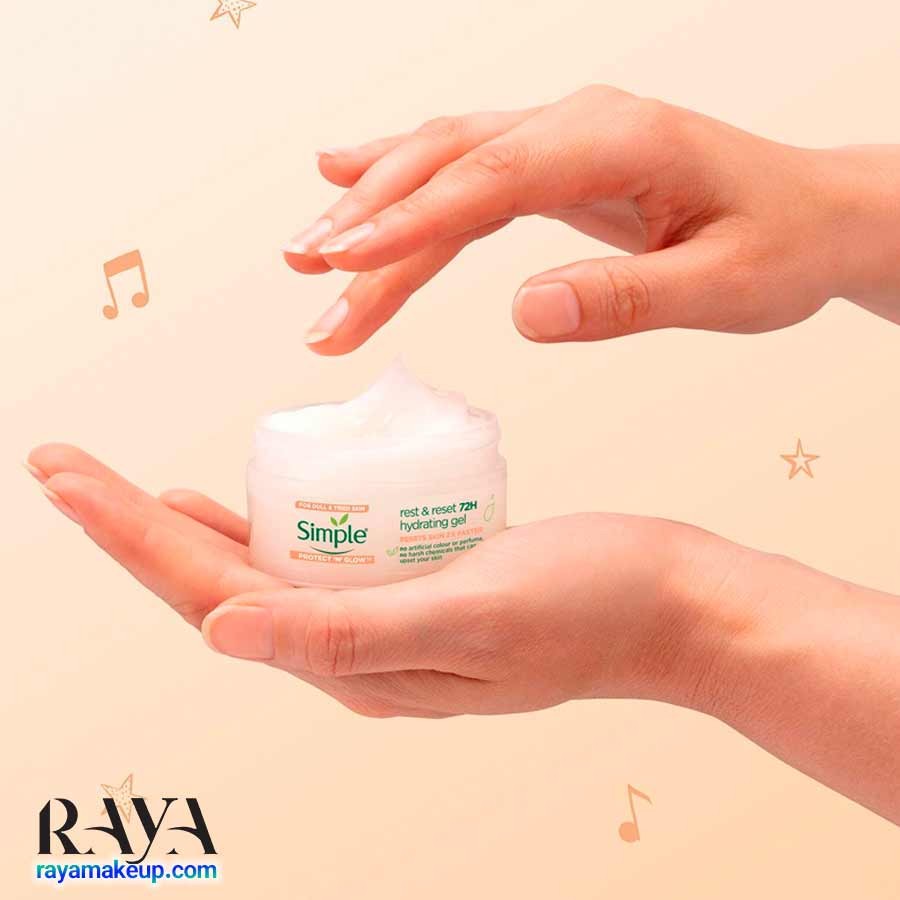 ژل آبرسان و مرطوب کننده شب 72 ساعته سیمپل مدل رست اند ریست Simple Protect 'N' Glow Rest and Reset 72 Hour Hydrating Gel