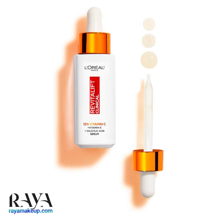 سرم روشن کننده حاوی 12% ویتامین سی رویتالیفت کلینیکال لورال LOréal Revitalift Clinical 12% Pure Vitamin C Serum