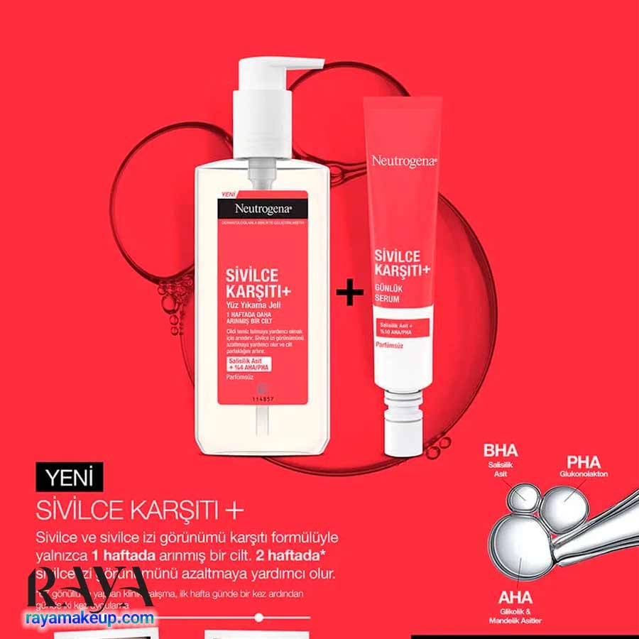 سرم ضد جوش و آکنه پلاس نوتروژینا مدل سیویلس کارسیتی Neutrogena Sivilce Karşıtı+ Serum