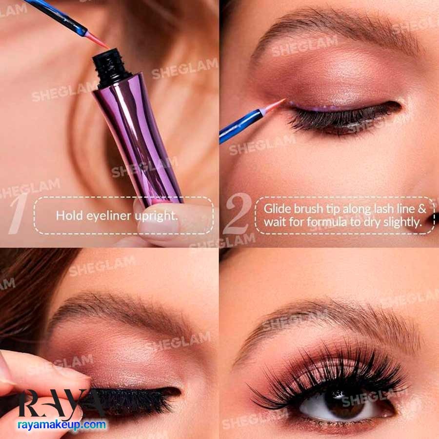 چسب مژه مصنوعی بی رنگ و خط چشمی مدل آل آیز آن یو شیگلم Sheglam All Eyes On You Eyelash Glue Liner