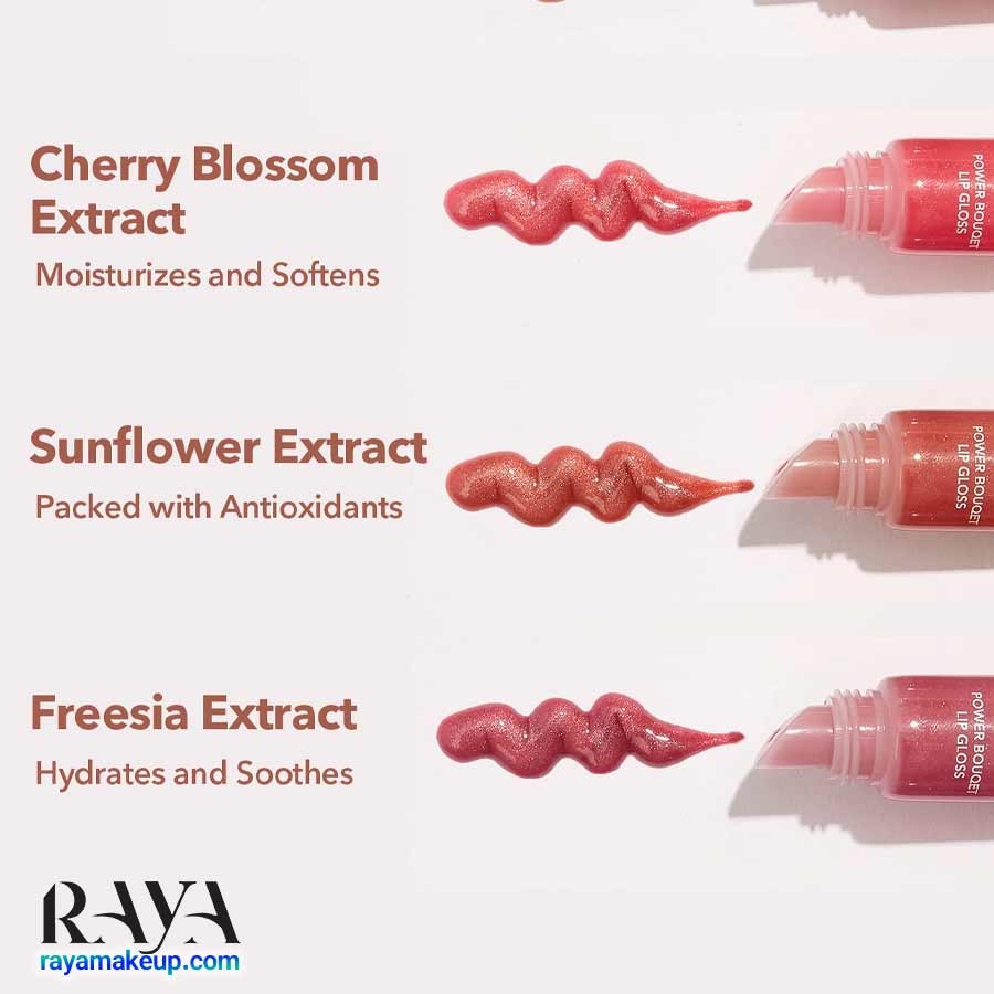 لیپ گلاس رنگی براق و مرطوب کننده لب شیگلم مدل پاور بوکت Sheglam Power Bouquet Lip Gloss