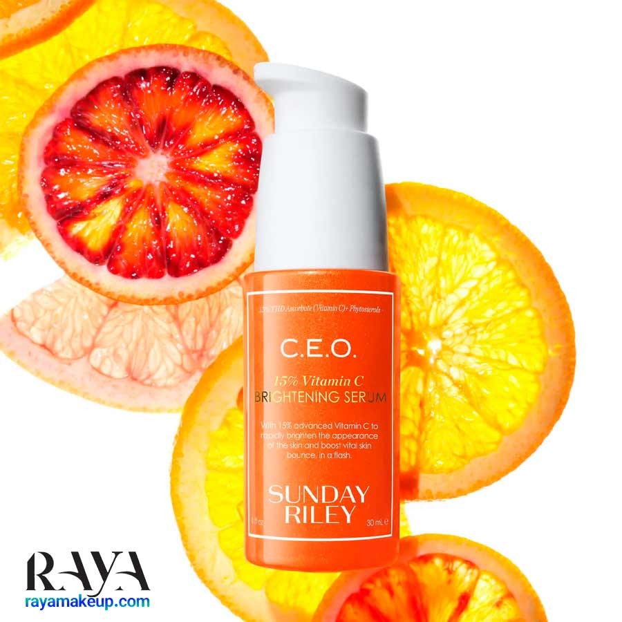 سرم روشن کننده سی ای او حاوی 15% ویتامین سی ساندی ریلی Sunday Riley C.E.O. 15% Vitamin C Brightening Serum
