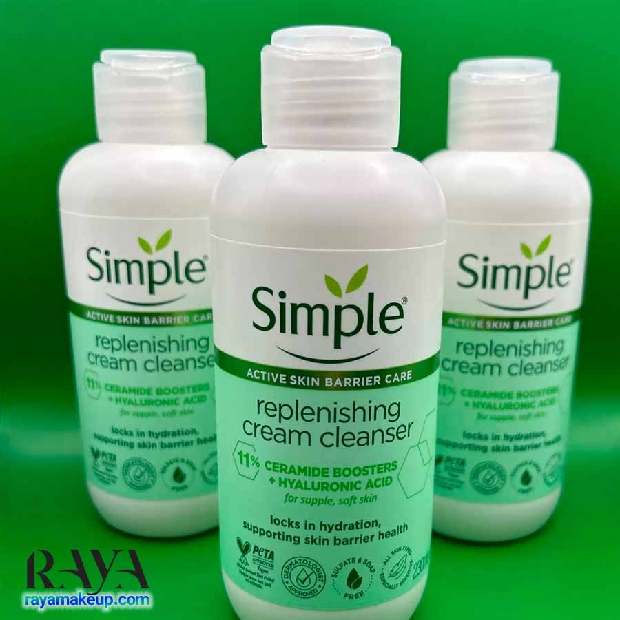 شوینده کرمی آبرسان و تقویت کننده پوست صورت مدل ریپلنیشینگ سیمپل Simple Replenishing cream cleanser