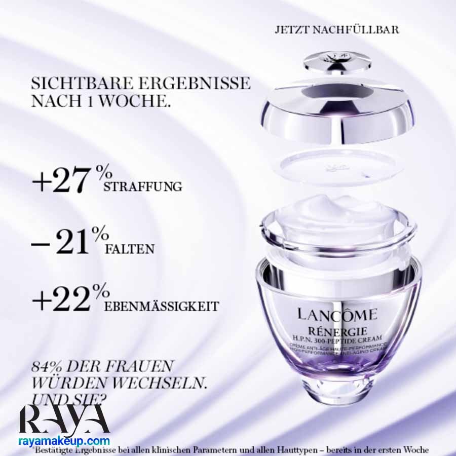 کرم ضد پیری و مرطوب کننده 300 پپتیدی مدل رینرژی HPN 300 لانکوم Lancôme Rénergie H.P.N. 300 Peptide Cream