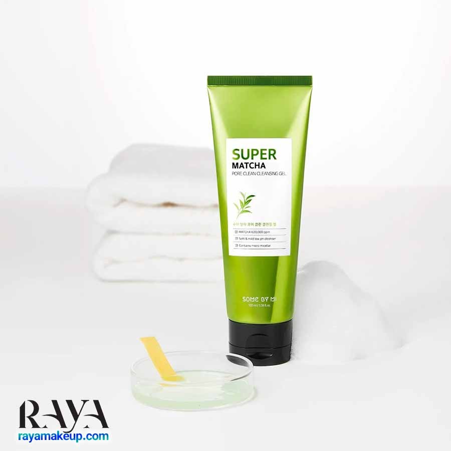 ماسک خاک رس پاک کننده و کوچک کننده منافذ مدل سوپر ماچا سام بای می Some By Mi Super Matcha Pore Clean Clay Mask
