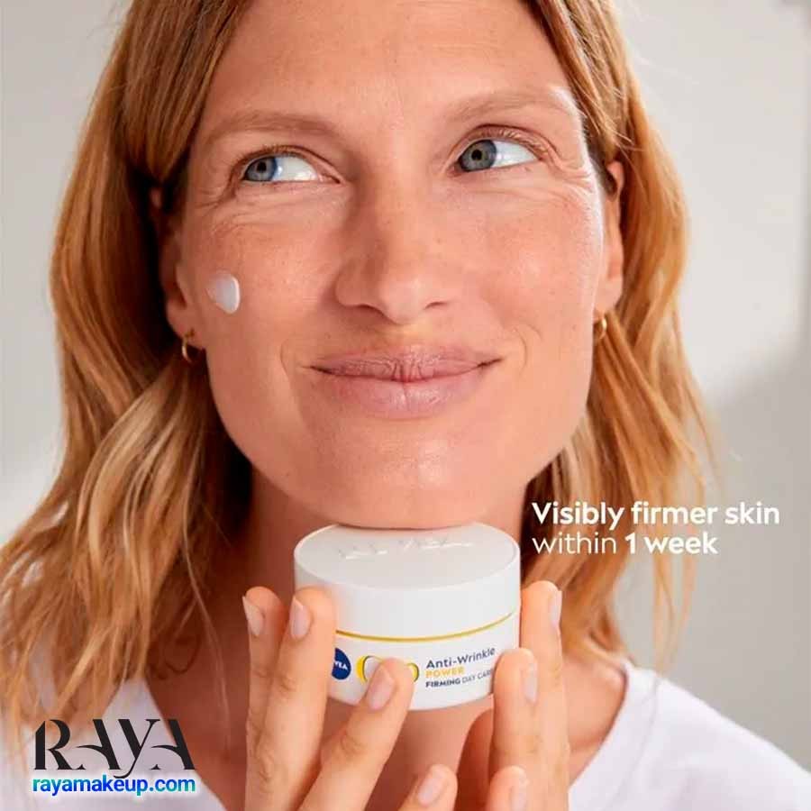 کرم روز ضد چروک و سفت کننده پوست حاوی کیوتن و SPF15 نیوا Nivea Q10 Anti-Wrinkle Power Firming Day Cream SPF 15