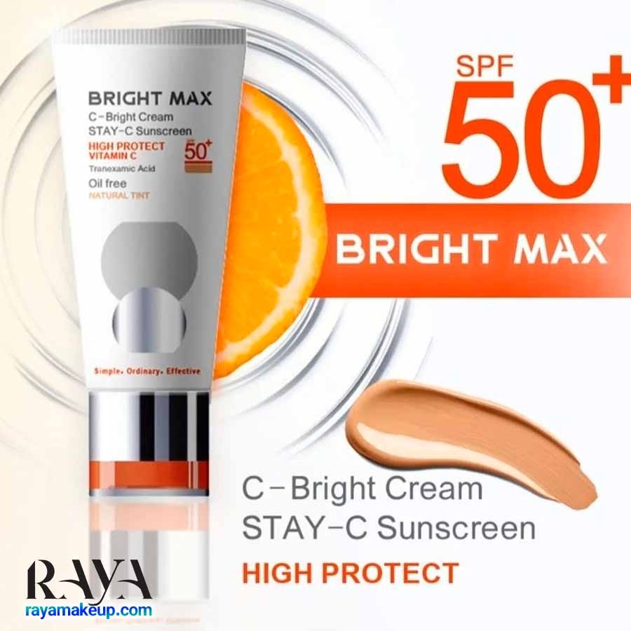 کرم ضد آفتاب رنگی سی برایت حاوی ویتامین سی برایت مکس Bright Max C Bright Stay C Sunscreen Cream SPF50