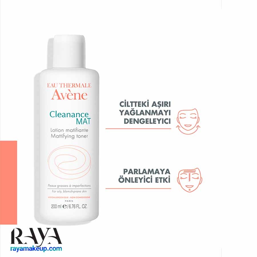 تونر لوسیون مات کننده و تسکین دهنده پوست مدل کلینانس مت اون Eau Thermale Avène Cleanance MAT Mattifying Lotion Toner
