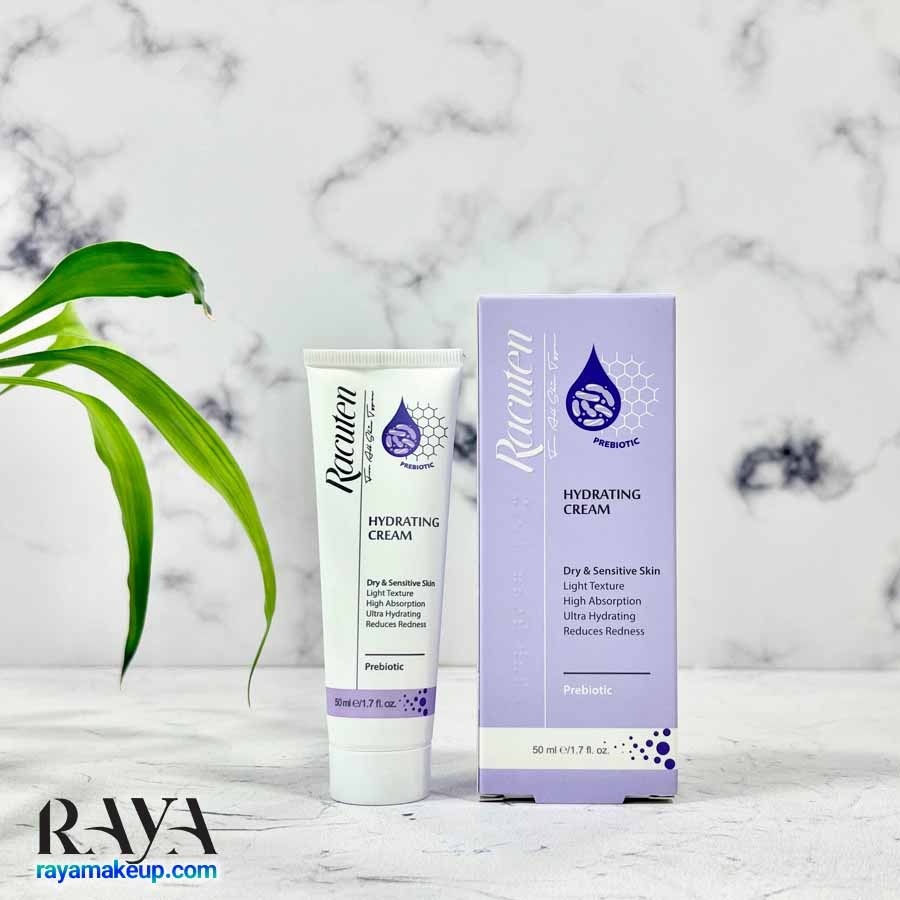 کرم آبرسان راکوتن مناسب پوست خشک و حساس مدل پریبیوتیک Racuten Prebiotic Hydrating Cream For Dry And Sensitive Skin