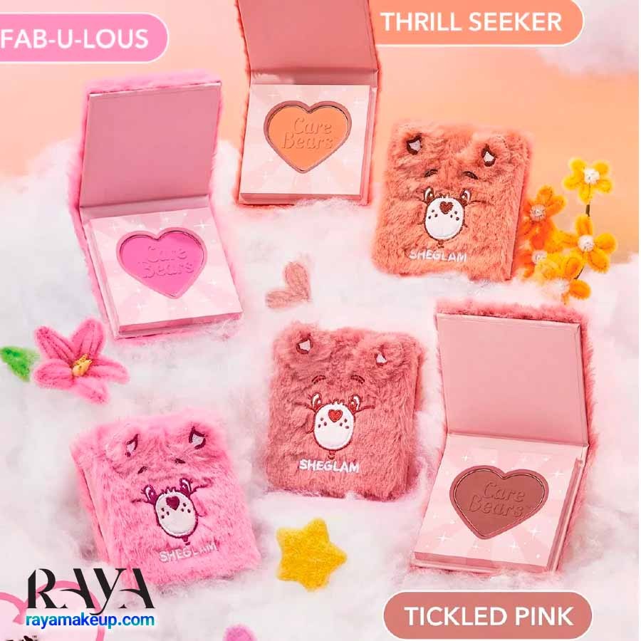 پالت رژگونه پودری مدل خرسی شیگلم ایکس کر بیرز کادل تایم Sheglam X Care Bears Cuddle Time Blush
