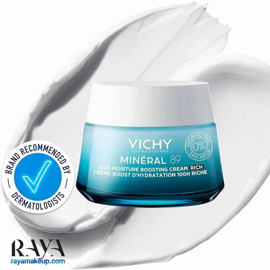 کرم مرطوب کننده مینرال 89 ویشی مدل ریچ 100 ساعته Vichy Minéral 89 100H Hyaluronic Acid Rich Hydrating Cream