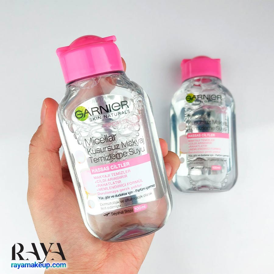 میسلارواتر پاک کننده آرایش گارنیه صورتی مخصوص پوست حساس Garnier Micellar Kusursuz Makyaj Temizleme Suyu