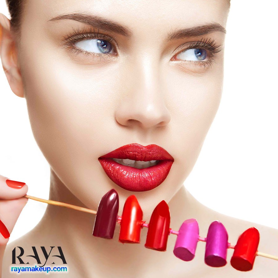 نحوه استفاده از رژ لب قرمز 	