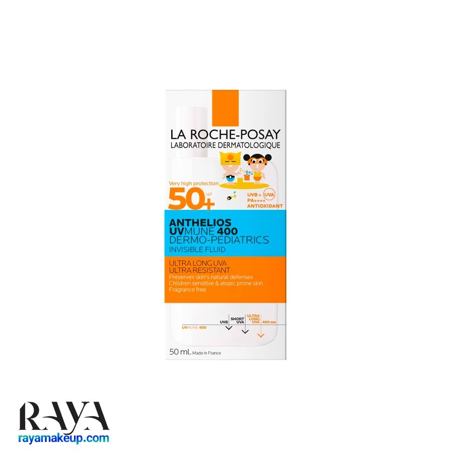 فلوئید ضد آفتاب کودکان درمو پدیاتریکس لاروش پوزای La Roche-Posay Anthelios UVMune 400 Dermo-Pediatrics Kids Ultra Light Invinsible Fluid SPF 50+