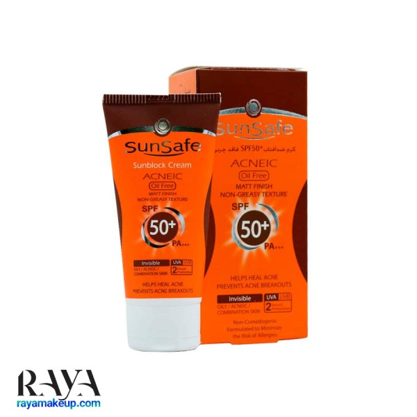 تصویر کرم ضد آفتاب فاقد چربی و ضد جوش سان سیف با +SPF50