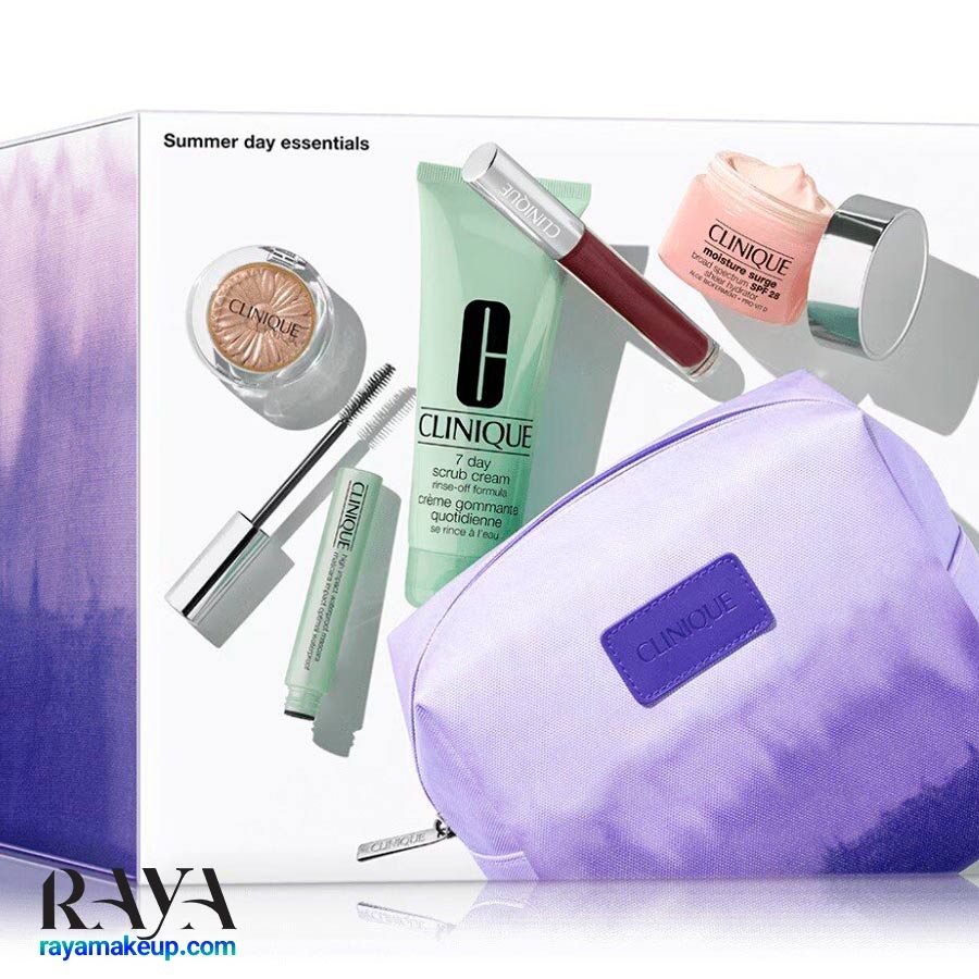 کیف لوازم آرایشی Summer Day کلینیک رنگ بنفش Clinique Summer Day Makeup Bag