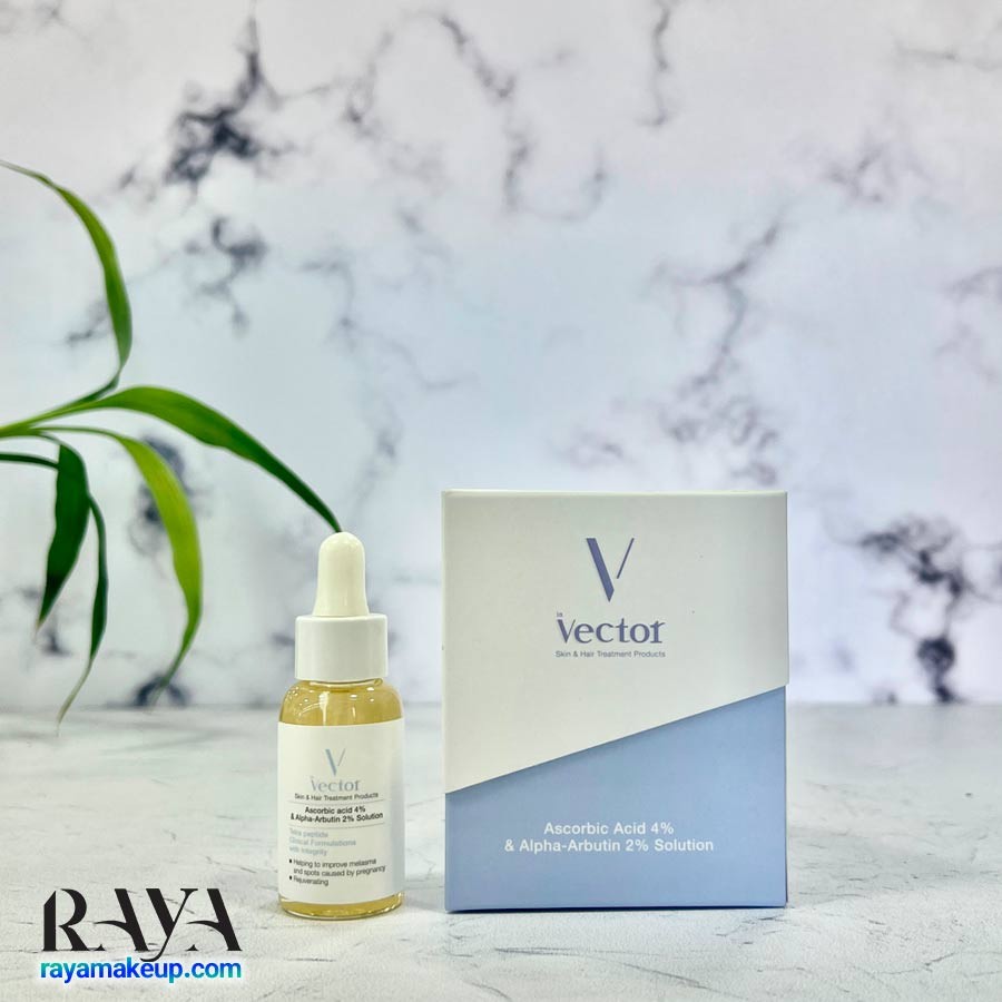 سرم ضد لک آسکوربیک اسید 4% و آلفا آربوتین 2% وکتور Vector Ascorbic Acid 4% And Alpha Arbutin 2% Solution