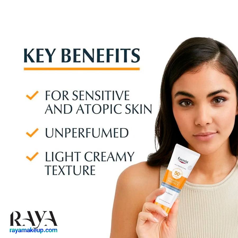کرم ضد آفتاب پوست خشک و حساس اوسرین Eucerin Sensitive Protect Face Sun Cream SPF50+