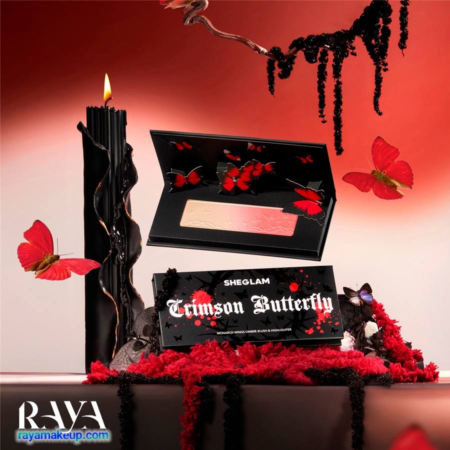 رژگونه و هایلایتر پروانه زرشکی شیگلم Sheglam Monarch Wings Ombre Blush and Highlighter