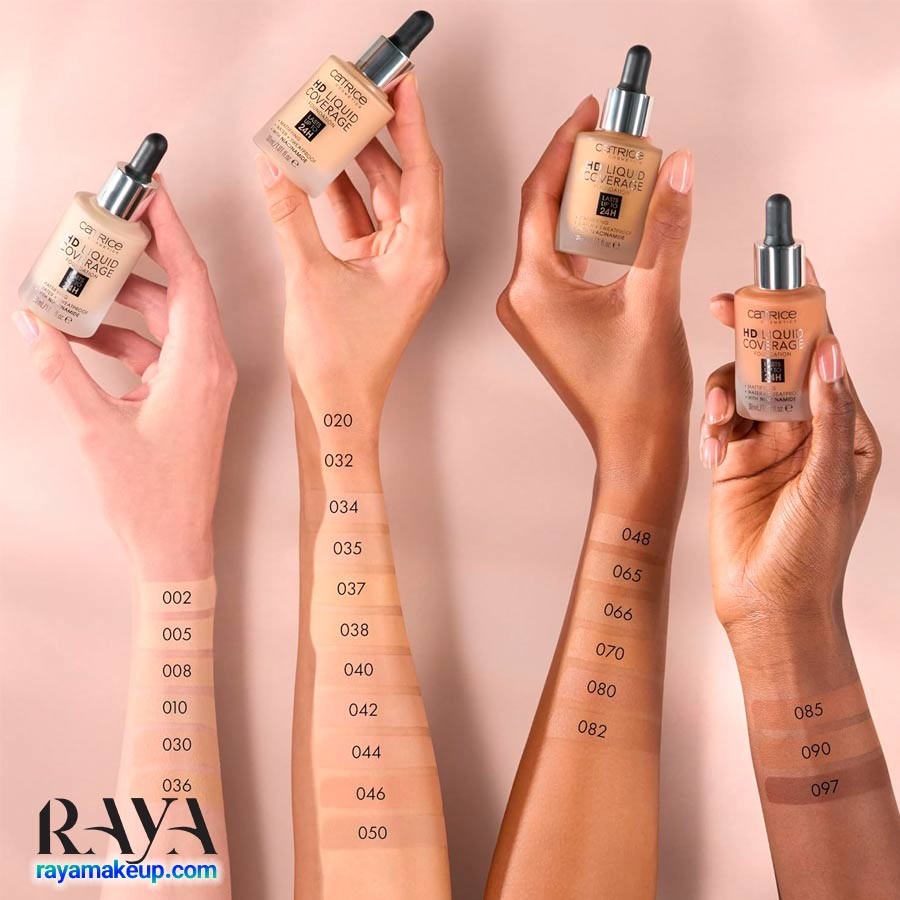 کرم پودر مایع مات اچ دی کاتریس ضد آب و 24 ساعته Catrice HD Liquid Coverage Foundation 