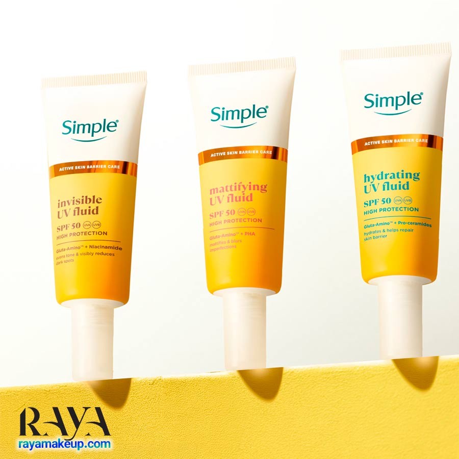 کرم ضد آفتاب ضد لک سیمپل اینویزیبل یووی فلوئید Simple Invisible UV Fluid SPF 50 