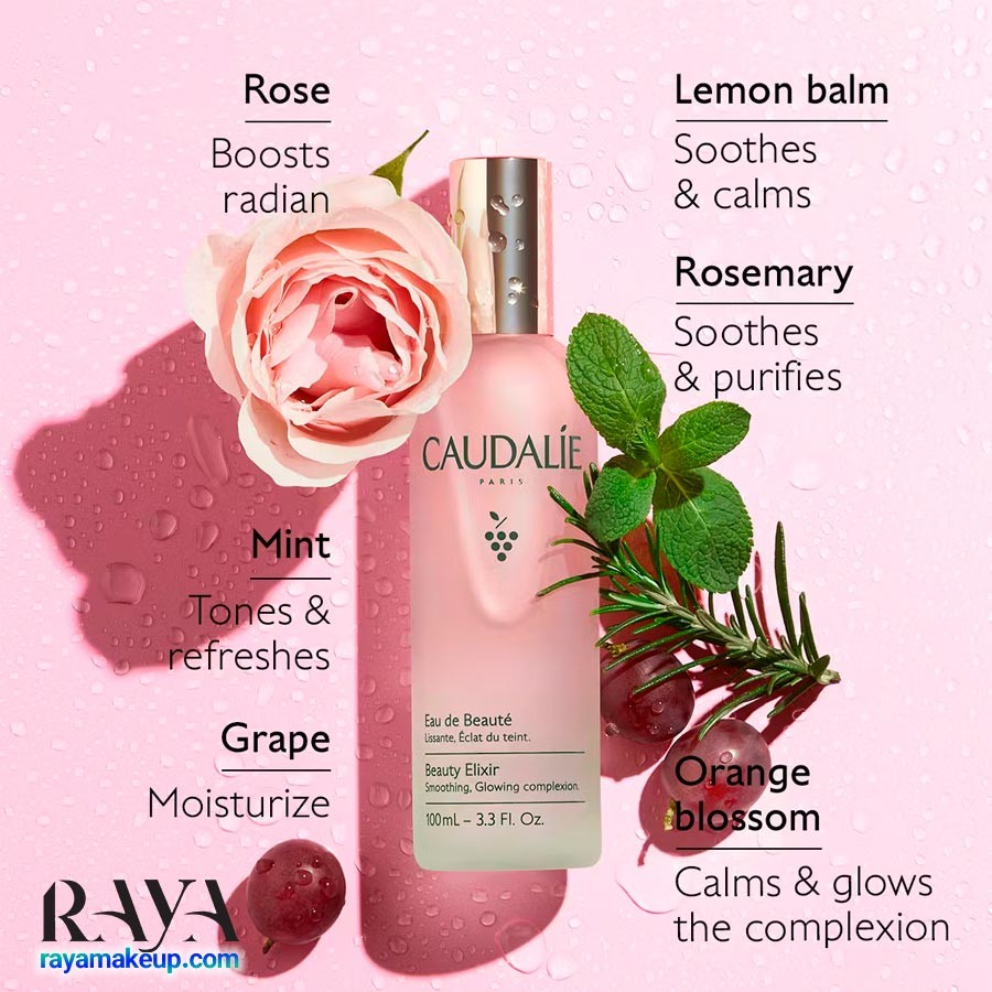 اسپری صورت بیوتی الکسیر کدلی آبرسان و درخشان کننده پوست Caudalie Beauty Elixir Face Mist
