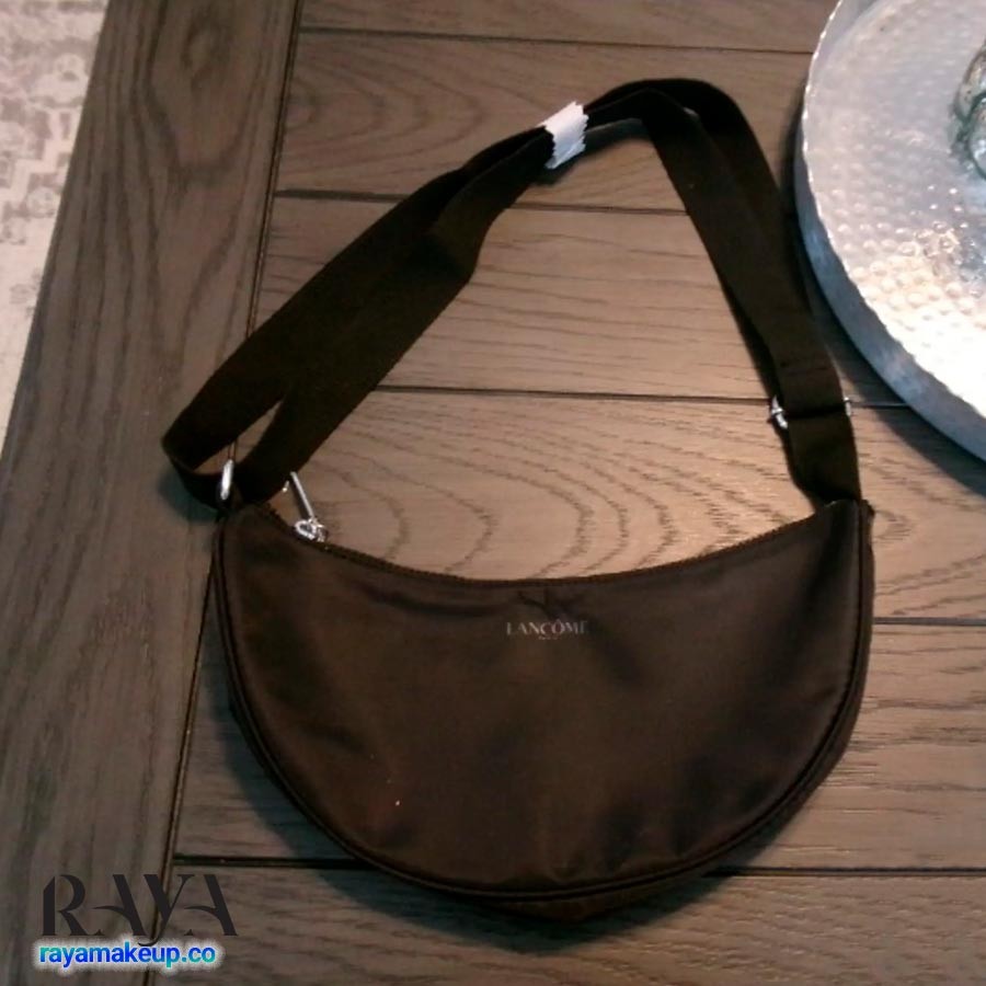 کیف کراس بادی لانکوم مدل Half Moon رنگ مشکی Lancome Black TOP ZIP Half Moon Crossbody Bag