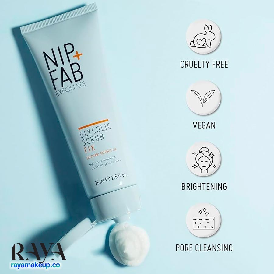 اسکراب لایه بردار صورت گلیکولیک فیکس نیپ اند فاب Nip + Fab Glycolic Fix Scrub 3% 