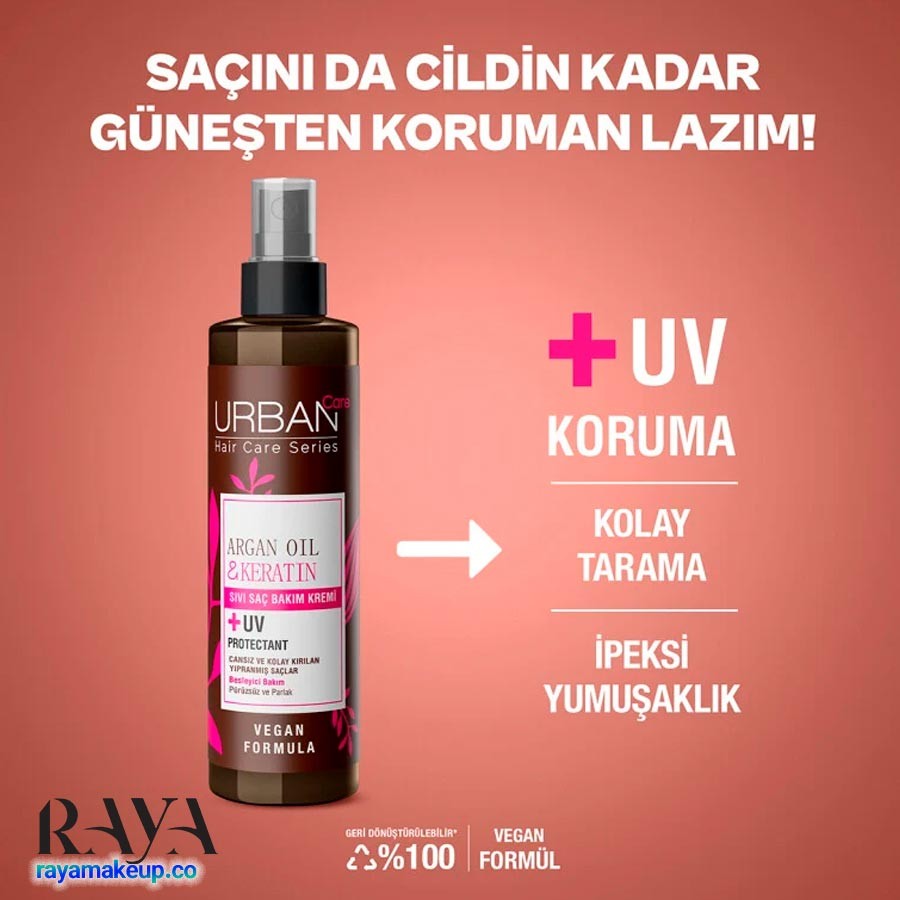 اسپری نرم کننده مو روغن آرگان و کراتین اربن کر Urban Care Argan Oil & Keratin Sıvı Saç Bakım Kremi 