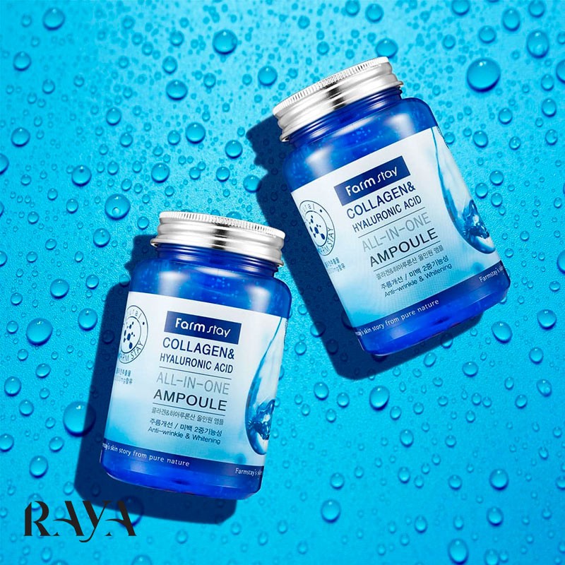 آمپول کلاژن و هیالورونیک اسید آل این وان فارم استی Farm Stay Collagen & Hyaluronic Acid  All In One Ampoule