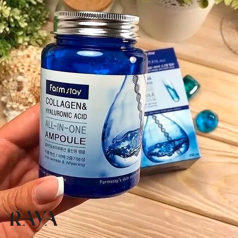 آمپول کلاژن و هیالورونیک اسید آل این وان فارم استی Farm Stay Collagen & Hyaluronic Acid  All In One Ampoule