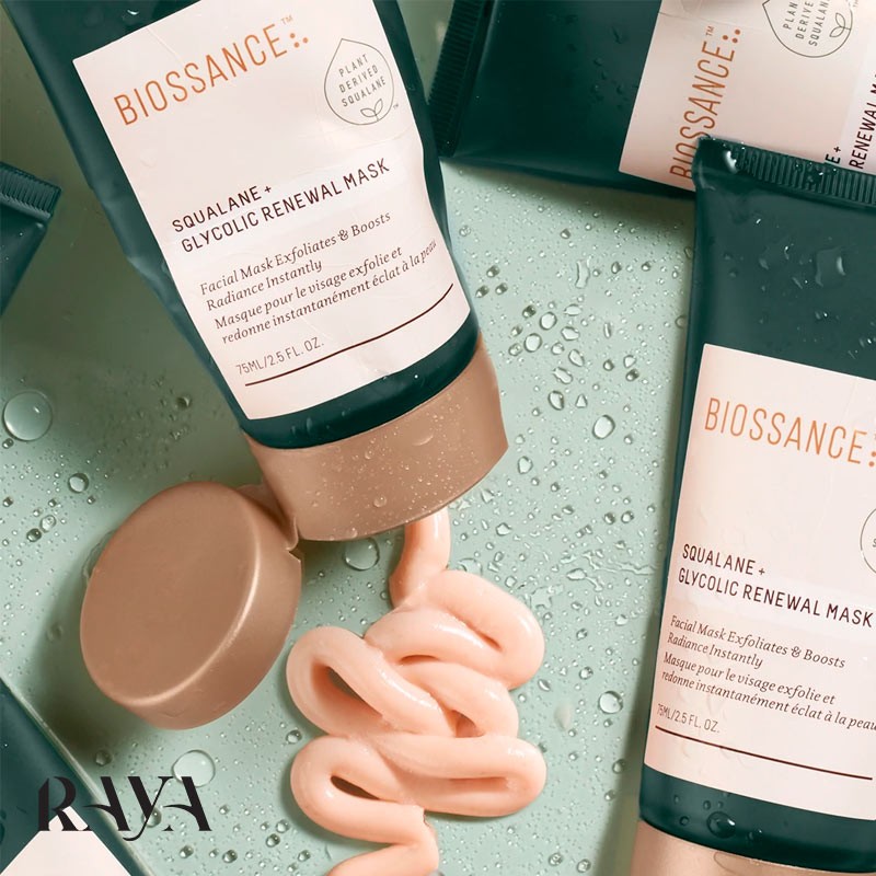 ماسک لایه بردار اسکوالن و گلیکولیک اسید بایوسانس Biossance Squalane + Glycolic Renewal Mask